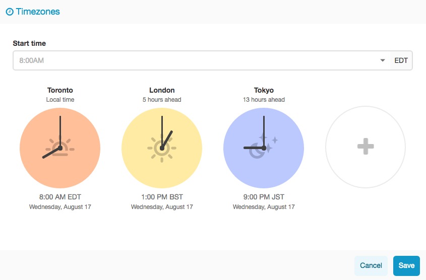 Visual Time Zone Feature