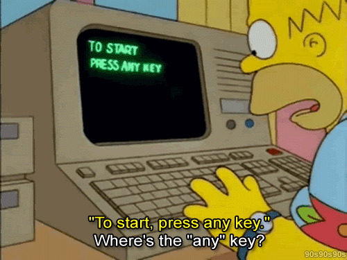 homer confused on a computer