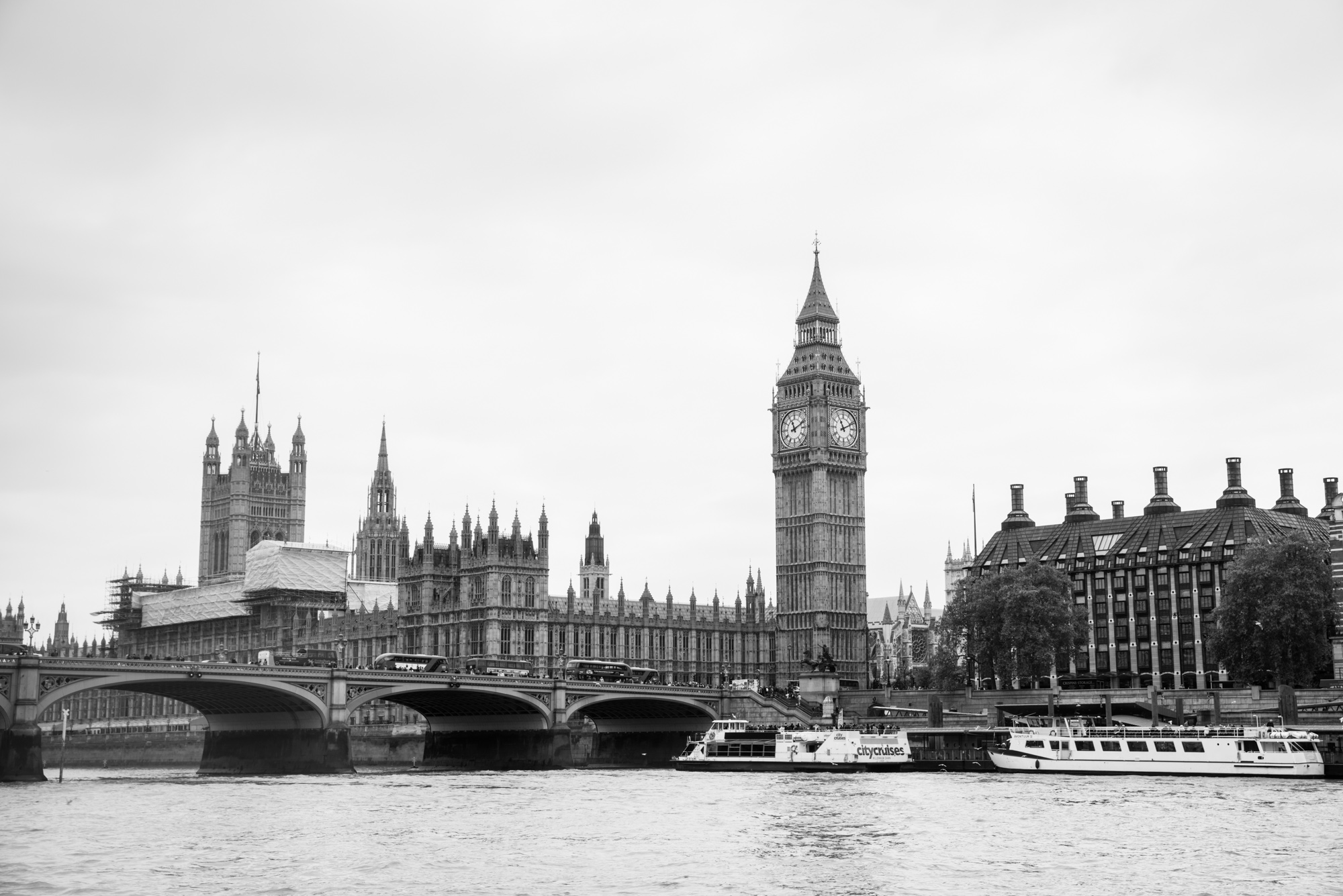 black and white picture of london, england