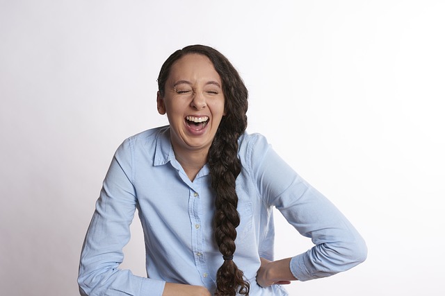 women actually laughing at conference call jokes