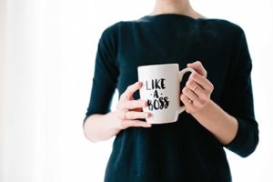 lady with mug