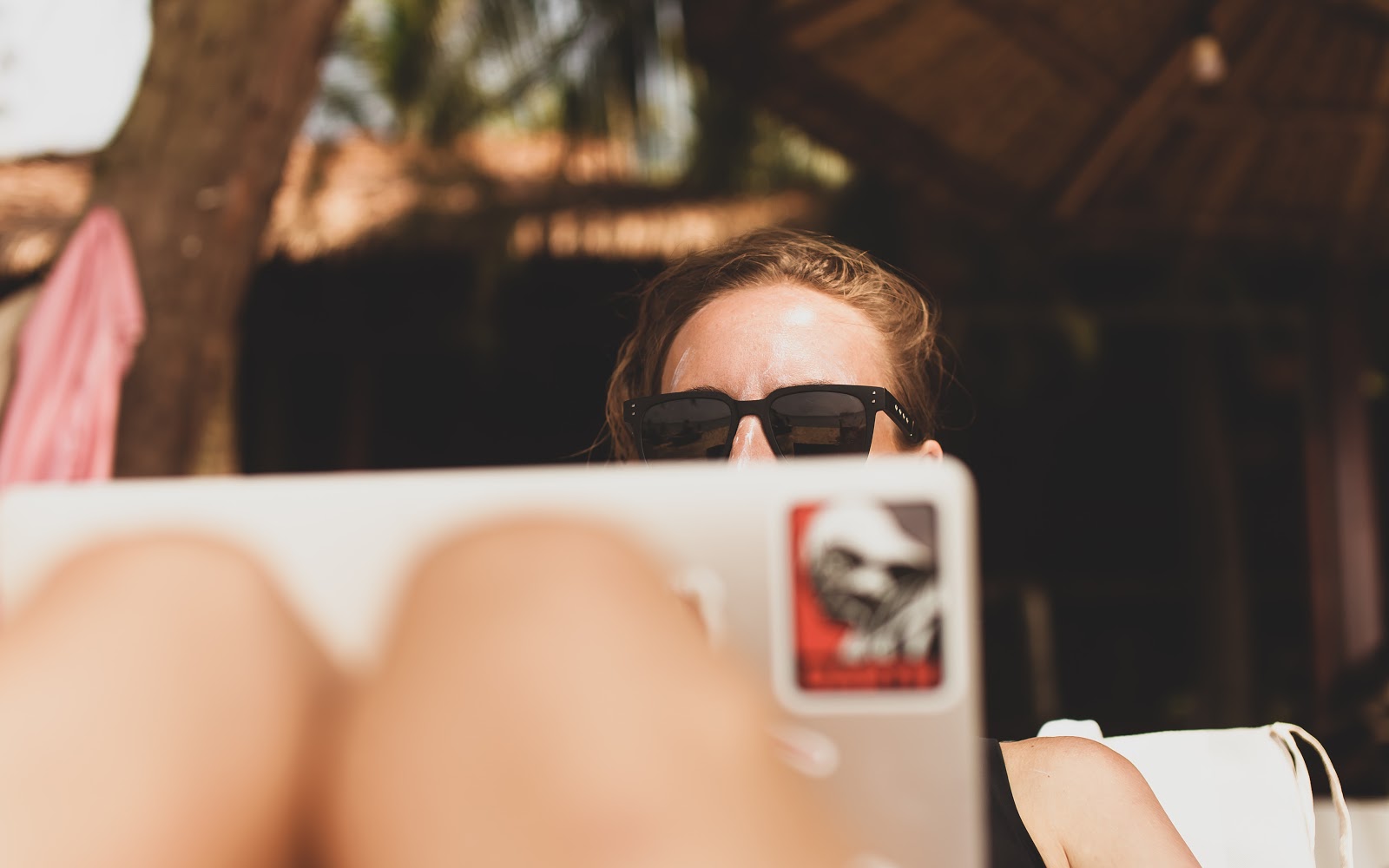 lady using laptop