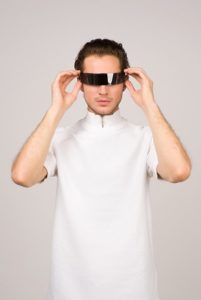 man virtual glasses