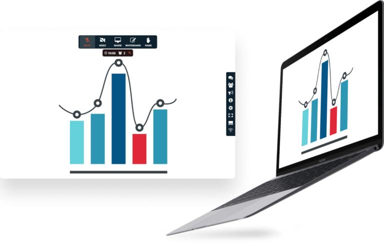 Graficu di barre di Spartimentu di Schernu FreeConference nantu à u laptop