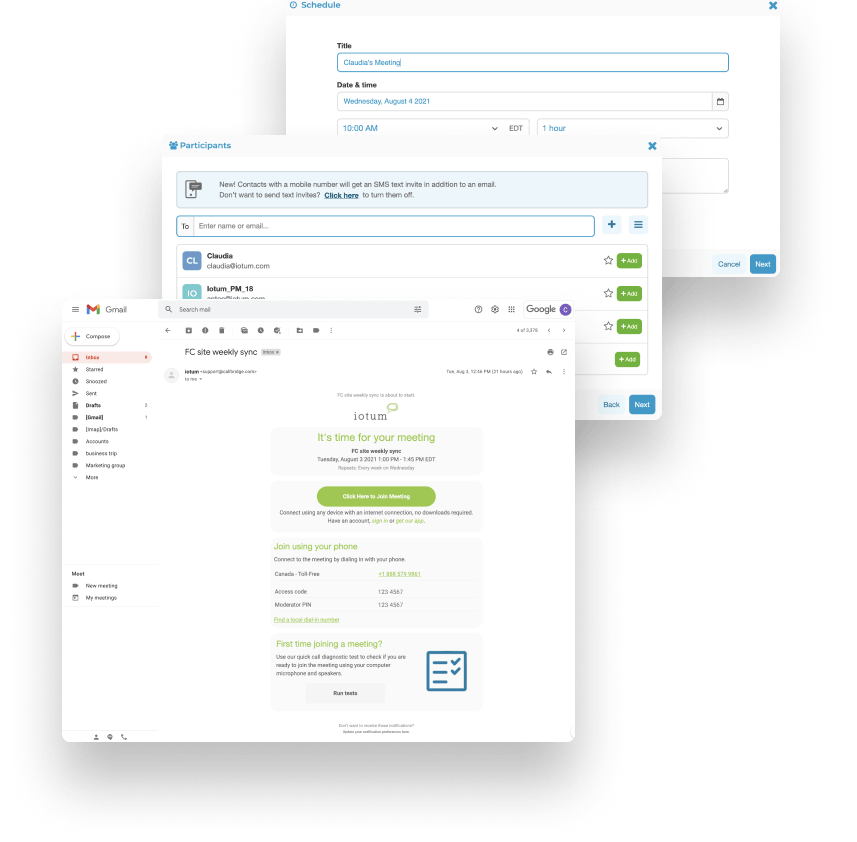 meeting schedule workflow with schedule