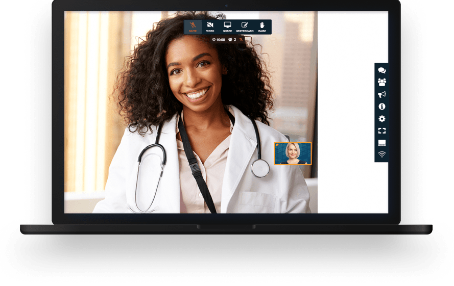 A video call with a female black doctor