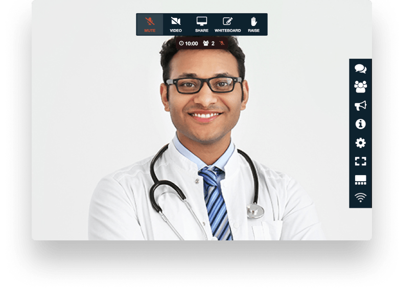 An indian doctor on a virtual call