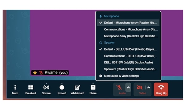 Audio options
