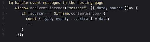 iframe for event handling