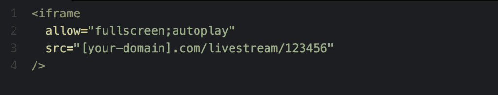 Live-Stream-Player-iFrame